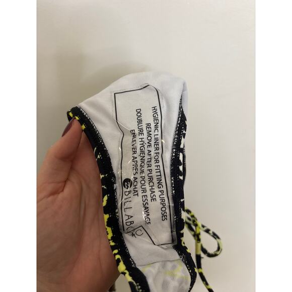 Billabong Bikini Womens Medium Neon Yellow Leopard Print Triangle Top NWT - Picture 6 of 8